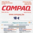 10 EUR WWW.COMPAQ.BE (White/red letters)