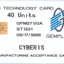CYBERIS 40 Units 09/17/1996 Gemplus Testcard