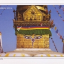 Kathmandu. Swayambhu Eyes with Sikhara temple