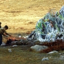 A ceremony of offering food to fire in Altai