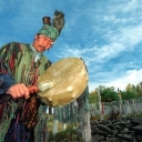 Shamanistic ritual of kamlanie. Tuva, Russia