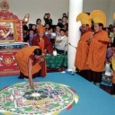 A ceremony in the Tsechenling Buddhistic temple. Kyzyl, Tuva