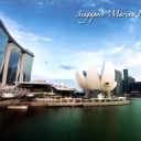 View of Marina Bay with Singapore's icons