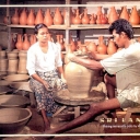 Making terracotta pots by local potters
