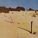 Original Stone Boundary Line. Desert of Maine