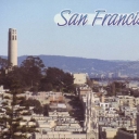 San Francisco. Coit Tower and Bay Bridge