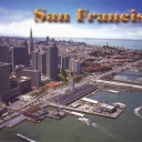 San Francisco. Aerial View. Embarcadero and Ferry Building