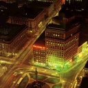 The Public Square after dark, Cleveland, Ohio