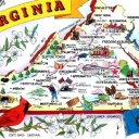 Map and Flag of the State of Virginia