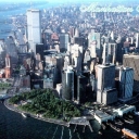 Manhattan Island with the Twin Towers