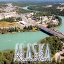 Aerial view of Kenai River in Alaska