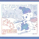 The  bear Bamse one of the 1980 Swediah Christmas stamps.