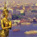 Panorama evening view of Bangkok