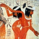 Dancers, egyptian Fresco 14 cen b.c.