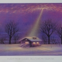 Caricature. A light from clouds