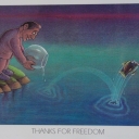 Caricature. Thanks for freedom