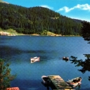 A miraculous lake over Hotel Abant. Bolu, Turkey