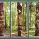 Wooden sculptures on 
