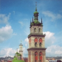 Lviv. Church of Assumption and Korniakt tower