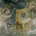 Paintings of the 14th century to the altar of the church.1