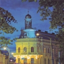 Chernivtsi at night. Ship building