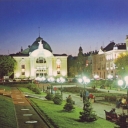 Chernivtsi at night. Music and Drama Theatre named after Olg
