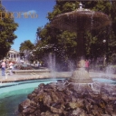 Ternopil. Taras Shevchenko Boulevard with fountains