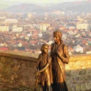 Mukachevo. Monument to Zrini Ilona and her son Ferenc Rakocz