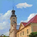 Uzhgorod-The Catholic church down the street Voloshin