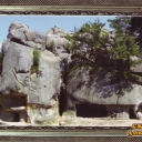 Central group of rocks. Hand-made caves