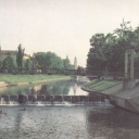 Orel. Suspension footbridge over the River Orlik