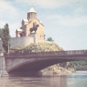 Tbilisi. A monument to Vakhtang Gorsalu Metekhi plateau