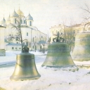 Novgorod. Cathedral Bells by the Bellfry of St.Sophia