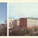 Zapolyarnyy. Monument to  MV Babikov. New residential buildi