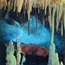 Novoafonskaya cave. Stalactites and stalagmites