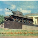 Volgograd. Tank-monument in Dzerzhinski square