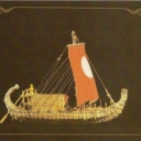 Ancient Egyptian papyrus boat. Around 3000 BC