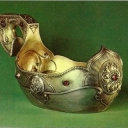 Bucket - silver, amethyst
