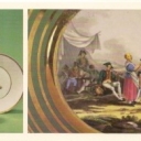 Cups and saucers, a fragment of a plate - porcelain