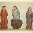 Velikiy Ustyug. Antique tiles and wooden sculptures