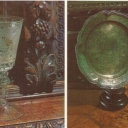 Crystal glass and silver plate Lomonosov.