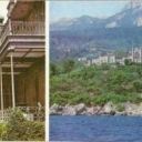 Alupka. Putting the Winter Garden. View of the Palace from t