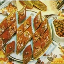 Baklava layered with nuts