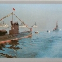 Vladivostok. Parade of ships of the Pacific Fleet in the Amu