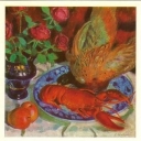 Kustodiev. Still Life with Pheasants.