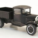 GAZ AA flatbed platform trailer, black with Chrome