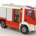 MAN TGM Rosenbauer AT, fire brigade, with Heckrollo in silver
