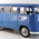 VW T1 station wagon bus, blue 1957
