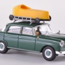 Mercedes 190c with Dachbeladung Seifenkiste, green/yellow