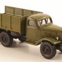 ZIL 157 flatbed platform trailer, olive green